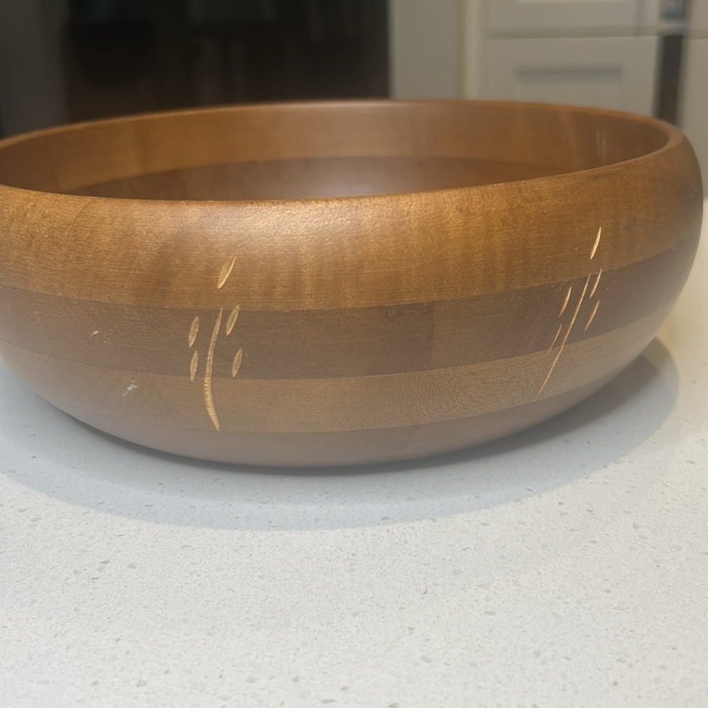 Vintage Baribocraft Canadian Maple Wood Mid Century Modern Large Salad Bowl Set - Picture 6 of 14